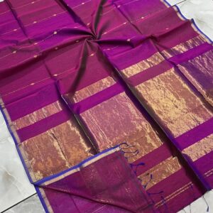 Maheshwari Small Border Zari Line Buti Saree