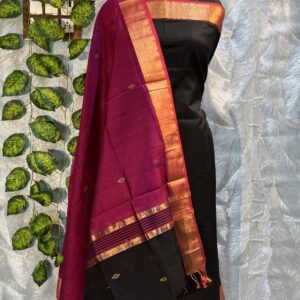 Maheshwari Diamond Buti Top & Dupatta Dress Material